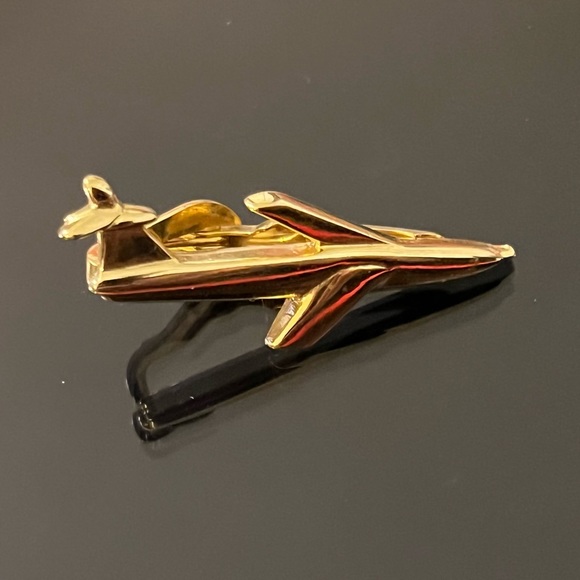SWANK Vintage Gold Tone Airplane Tie Clip - Picture 9 of 9